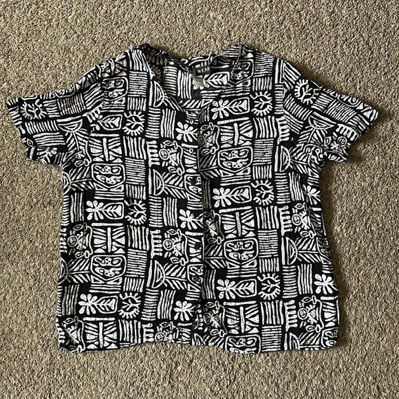 B&W vintage hawaiian blouse - Picture 1 of 3